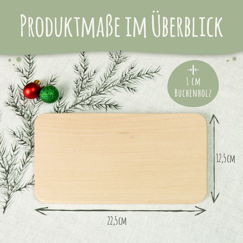 Frühstücksbrettchen zu Weihnachten - Eisbären - personalisiert mit Name