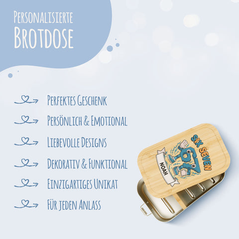 Brotdose mit Deckel für Kinder mit UV-Druck im "Six Seven" Design