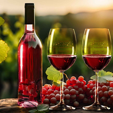 Leonardo Weingläser mit UV-Druck - Schlechter Tag, Guter Tag im Set