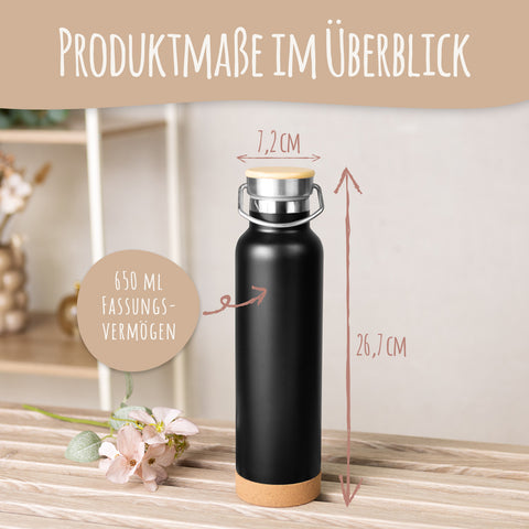 Gravierte Trinkflasche aus Edelstahl - Wunschname