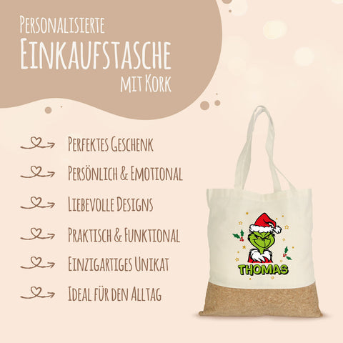 Einkaufstasche Kork - Grinch
