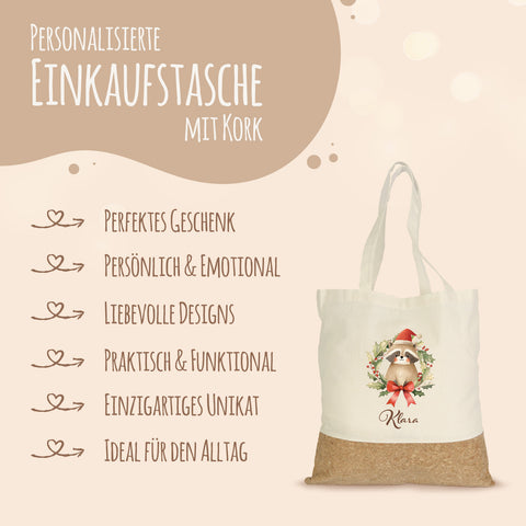 Einkaufstasche Kork - Kranztiere