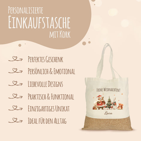 Einkaufstasche Kork - Pullovertiere