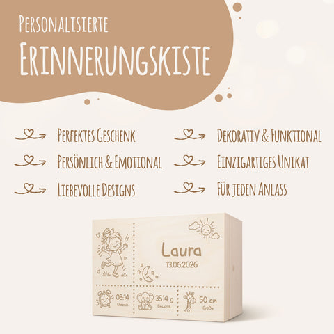 Erinnerungskiste mit Gravur für Babys