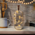 Flaschenlicht mit LED-Lichterkette und Gravur "Der schönste Weg"