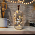 Flaschenlicht mit LED-Lichterkette und Gravur "I love you"