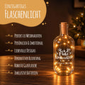 Flaschenlicht mit LED-Lichterkette im Frohe Weihnachten Design - Personalisiert mit 2 Namen