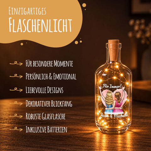 Flaschenlicht mit LED-Lichterkette im Beste Freundin Konfiguration Design