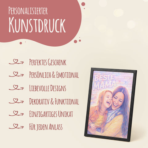 Personalisiertes Poster - Beste Mama Streetart - Personalisiertes Geschenk mit Foto