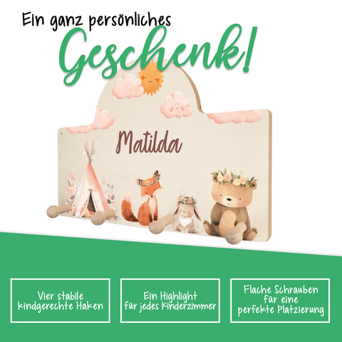 Personalisierte Garderobe fürs Kinderzimmer - Camping