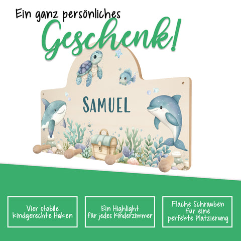 Personalisierte Garderobe fürs Kinderzimmer - See