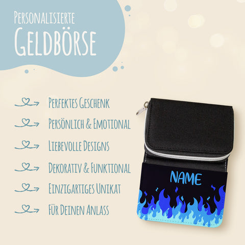 Bedruckte Geldbörse für Kinder im Flammen Design