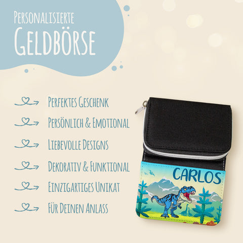 Bedruckte Geldbörse für Kinder - Dino Design