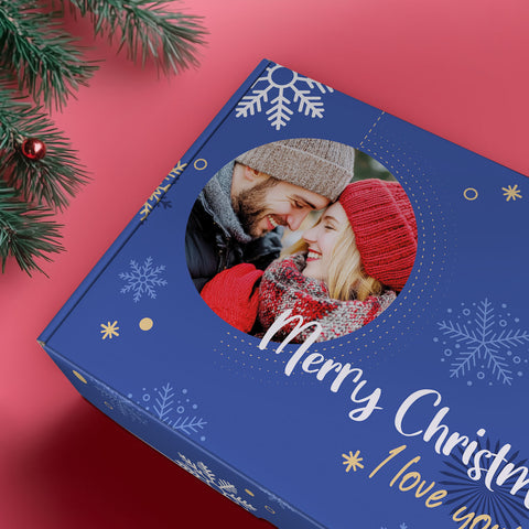 Personalisierte DIY Geschenkbox Fotomotiv Kreis mit Foto & Namen
