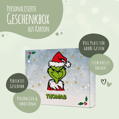 Personalisierte DIY Geschenkbox Grinch mit Namen