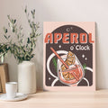 Holzschild mit Aperol Spritz Motiv - Aperol O Clock - Geschenk für Aperol Liebhaber