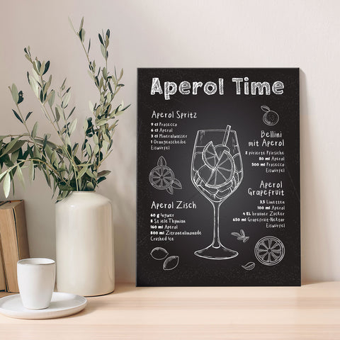 Holzschild mit Aperol Spritz Motiv - Aperol Rezepte - Geschenk für Aperol Liebhaber