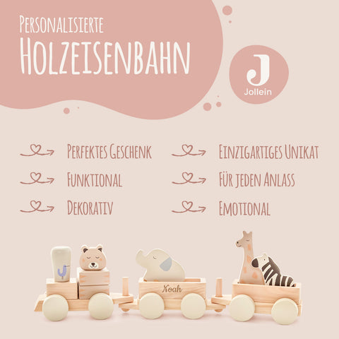 Holzeisenbahn von Jollein - personalisiert mit Name
