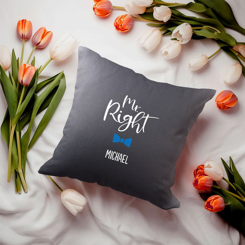 Personalisiertes Kissen mit Motiv - Mr. und Mrs. Right