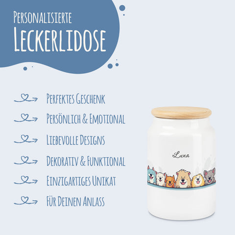Leckerlidose für deine Haustiere - Tiergruppe - Personalisiert mit Namen