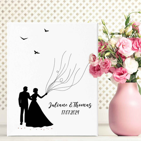 Leinwand-Gästebuch zur Hochzeit - Hochzeitspaar