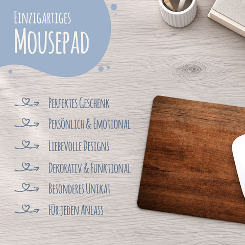 Bedrucktes Mousepad im Holz Design