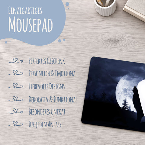 Bedrucktes Mousepad im Wolf Design
