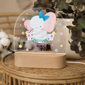 Kinder LED Nachtlicht mit Sockel aus Holz - "Blumenkreis" GRAVURZEILE – Bild 51
