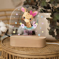 Kinder LED Nachtlicht mit Sockel aus Holz - "Blumenkreis" GRAVURZEILE – Bild 56