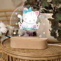Kinder LED Nachtlicht mit Sockel aus Holz - "Blumenkreis" GRAVURZEILE – Bild 16