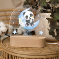 Kinder LED Nachtlicht mit Sockel aus Holz - "Mond Tiere" GRAVURZEILE – Bild 21