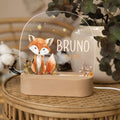 Kinder LED Nachtlicht mit Sockel aus Holz - "Waldtiere" GRAVURZEILE – Bild 11
