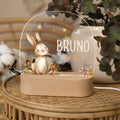 Kinder LED Nachtlicht mit Sockel aus Holz - "Waldtiere" GRAVURZEILE – Bild 16