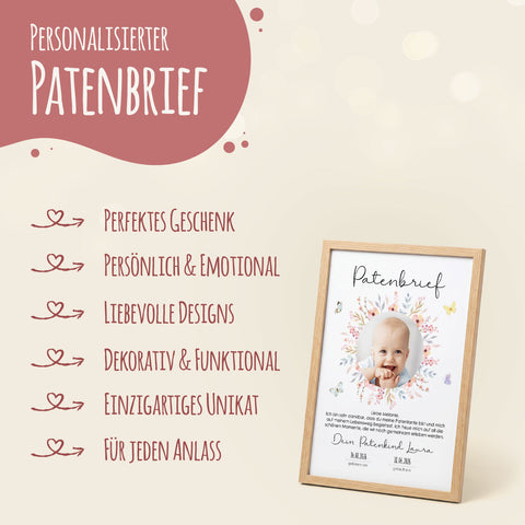 Personalisiertes Poster - Patenbrief - Personalisiertes Geschenk mit Foto