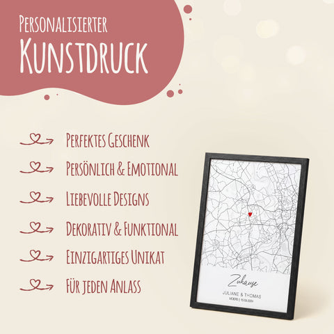 Personalisiertes Poster - Zuhause - Personalisiertes Geschenk