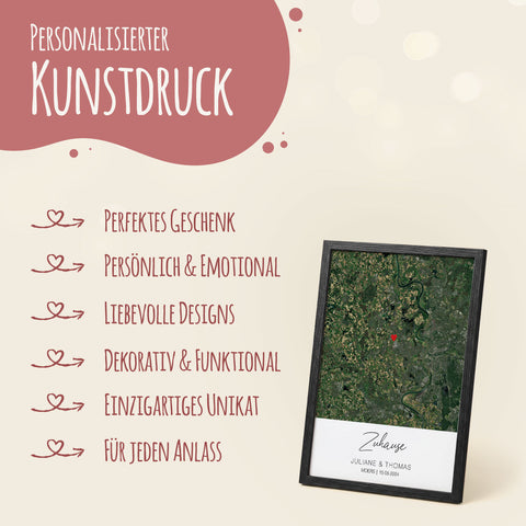 Personalisiertes Poster - Zuhause - Personalisiertes Geschenk