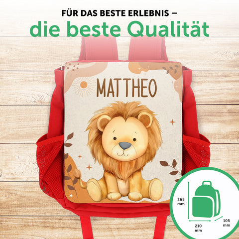 Bedruckter Rucksack für Kinder - Safaritiere mit Name