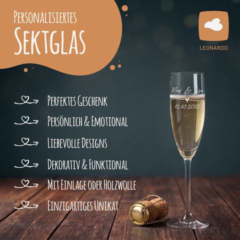 Leonardo Gläser mit Gravur - Hochzeitsauto & Wedding Love als Set