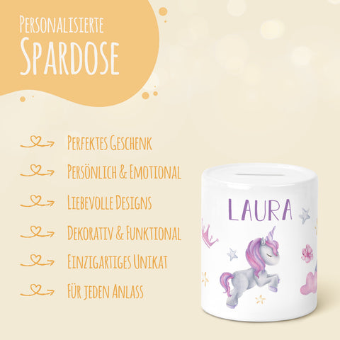 Spardose aus Keramik - Einhorn