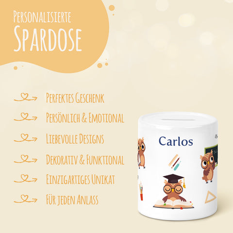 Spardose aus Keramik - Eule