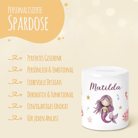 Spardose aus Keramik - Meerjungfrau