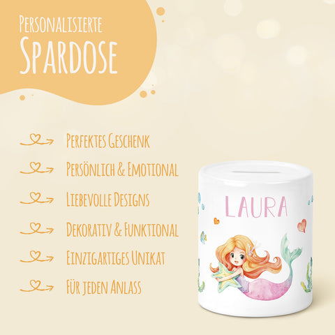 Spardose aus Keramik - Meerjungfrau