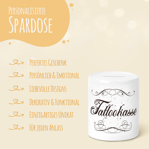 Spardose aus Keramik - Tattookasse