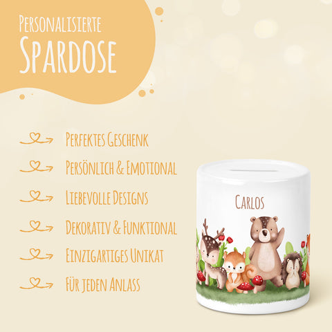Spardose aus Keramik - Tiergruppe
