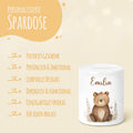 Personalisierte Keramik-Spardose Waldtiere V2 – Bär