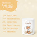 Personalisierte Keramik-Spardose Waldtiere V2 – Fuchs