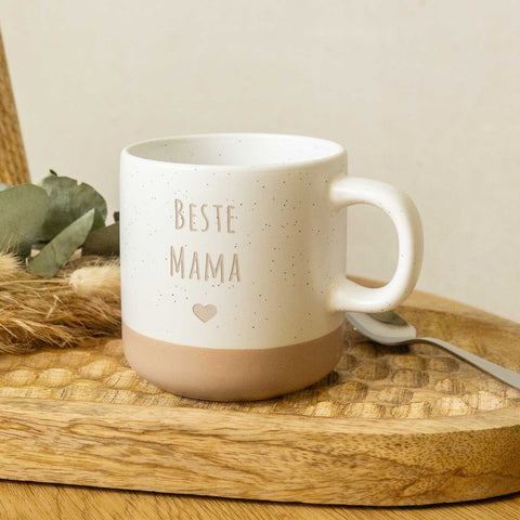 Gravierte Steingut Tasse - Wunschtext