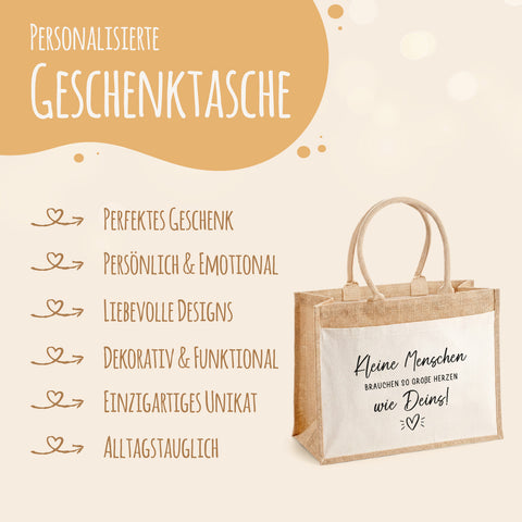 Bedruckte Strandtasche - Kindergartenzeit - Geschenk zum Erzieherabschied