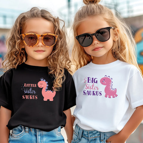 Bedrucktes T-Shirt für Kinder - Little Sister Saurus