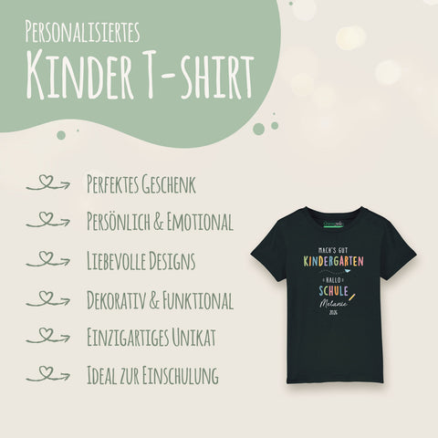Personalisiertes Kinder T-Shirt - Machs gut Kindergarten